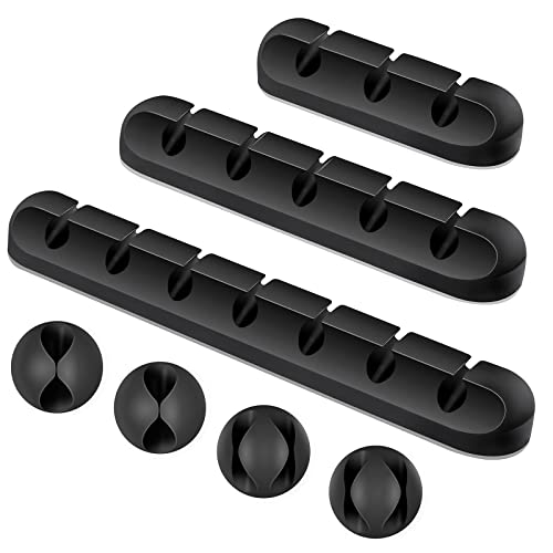 COOCAT Cable Clips Black, 7 Packs Cable Holders