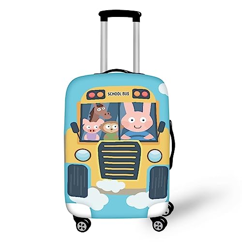 Cute School Bus Animals Luggage Covers