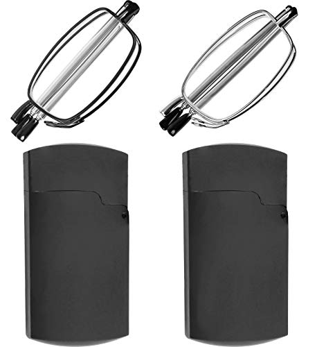 Compact Folding Reading Glasses 2 Pair Set