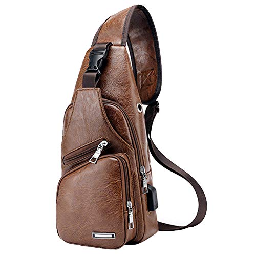 JUMO CYLY Large Men's Leather Sling Bag