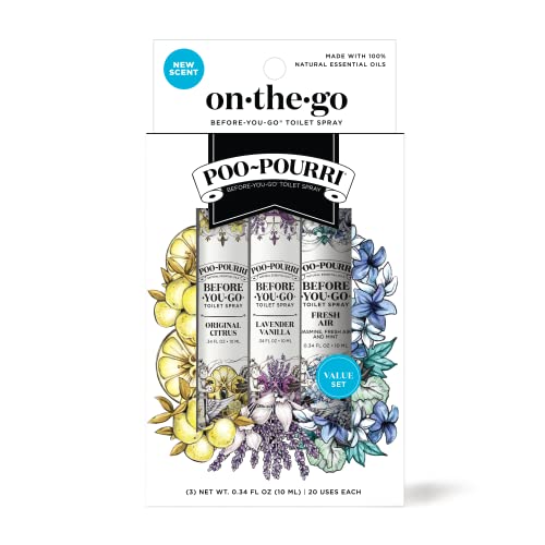 Poo-Pourri Before-You-Go Toilet Spray, On-The-Go, Travel Size Variety Pack