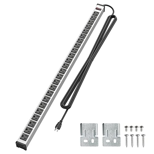 24 Outlet Heavy Duty Power Strip with Long Cord
