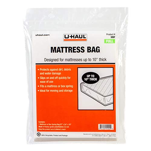 U-Haul Full Mattress Bag - Moving & Storage Cover (87" x 54" x 10")