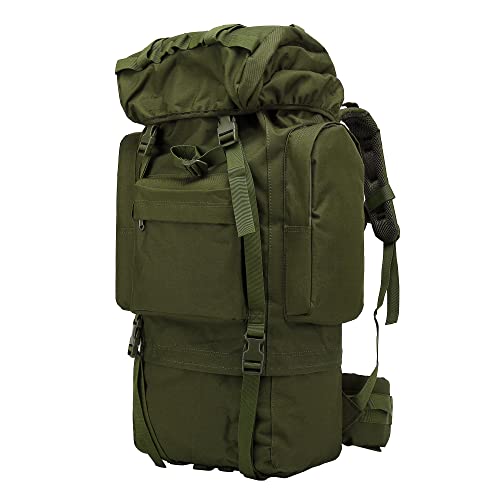 65L Tactical Backpack with Internal Frame and Rain Cover