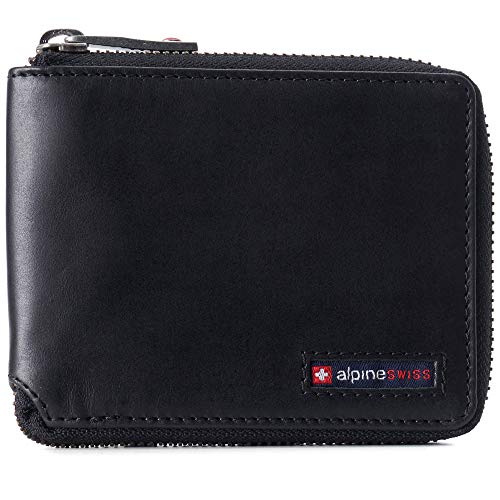 Alpine Swiss Logan Men's RFID Safe Zip Wallet