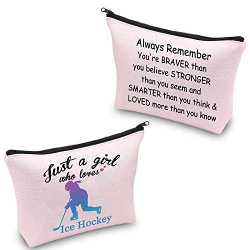 Ice Hockey Girl Cosmetic Bag - Perfect Gift for Ice Hockey Lovers