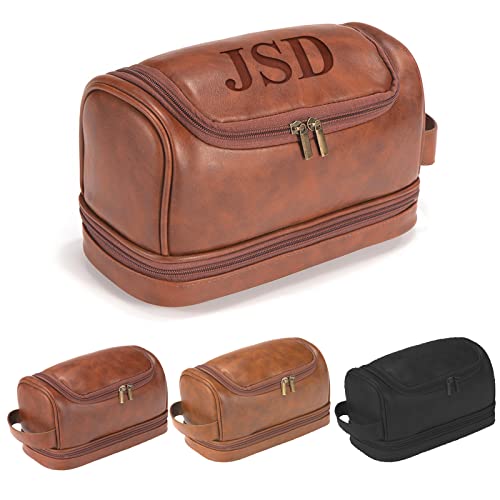 Customizable Leather Toiletry Bag for Men