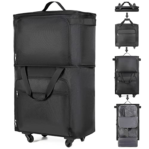 Large Foldable Suitcase with Spinner Wheels