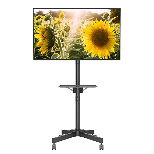 Mobile TV Cart with Height Adjustment and Media Shelf Mobile TV Cart with Height Adjustment and Media Shelf