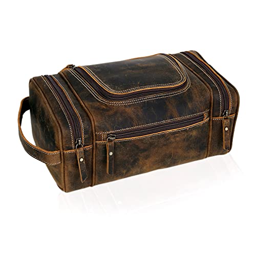 XL Leather Toiletry Bag for Men