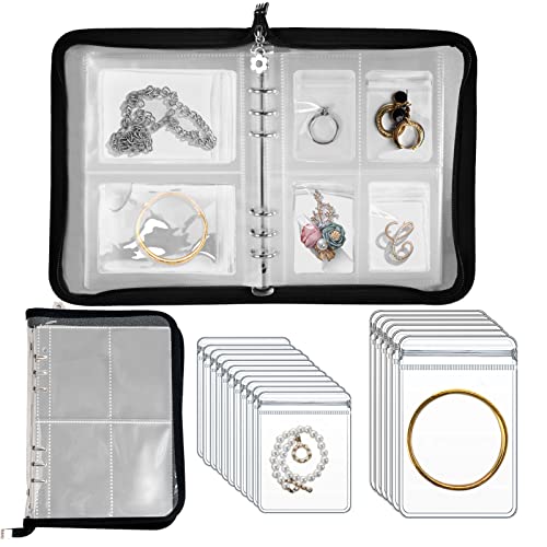 Travel Jewelry Organizer with Transparent Storage Book