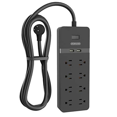 25 ft Extension Cord Surge Protector Power Strip with USB Ports