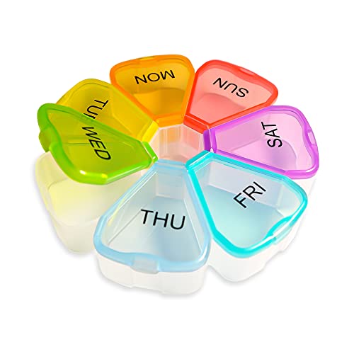 Colorful Weekly Pill Organizer - Compact and Convenient