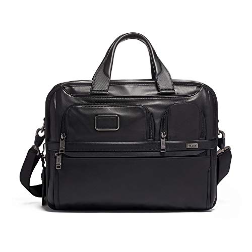 TUMI Alpha 3 Leather Laptop Briefcase