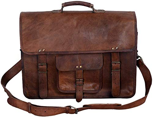 KPL Leather Briefcase Laptop Messenger Bag