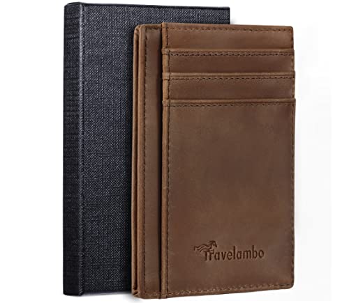 Minimalist Leather Slim Wallet RFID Blocking