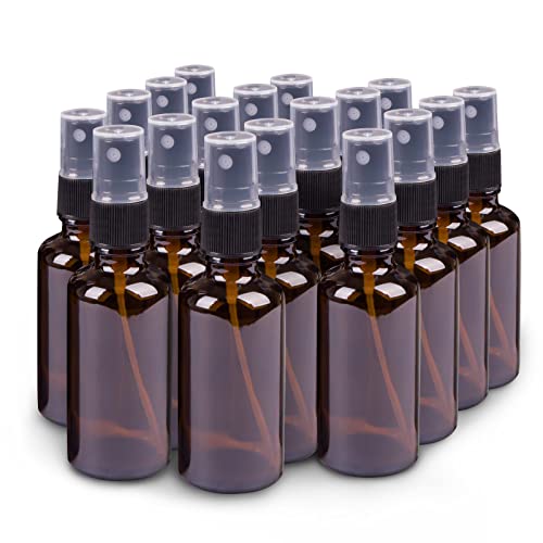 Small Amber Glass Spray Bottles, Set of 18