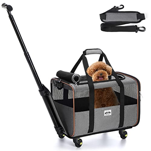 Lekesky Rolling Pet Carrier with Wheels