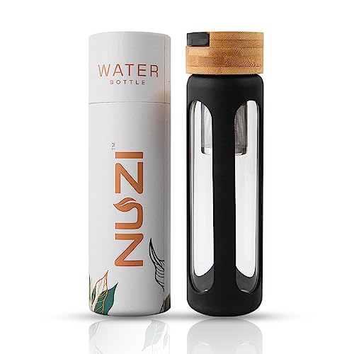 NUZI Glass Water Bottles with Tea Infuser