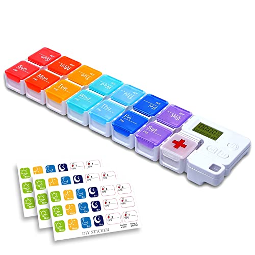 FZHOME Weekly Pill Organizer with Timer Reminder Alarm