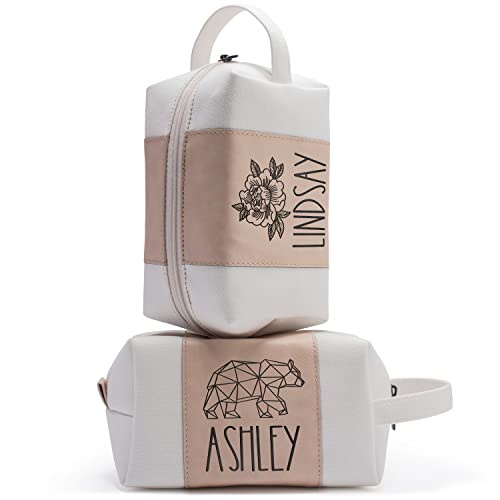 Lily's Atelier Women's Toiletry Bag - Personalized Travel Makeup Organizer