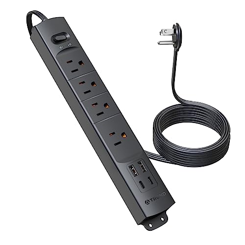 TROND Flat Plug Power Strip with USB