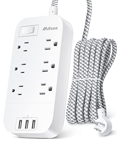 Power Strip - Long Extension Cord with Multiple Outlets and USB Ports