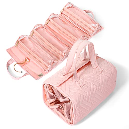 Roll Up Makeup Bag with Removable Pouches