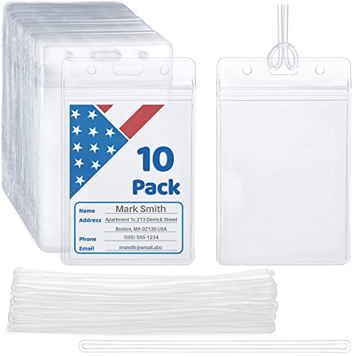 Transparent Luggage Tags with Loops (10 Pack)
