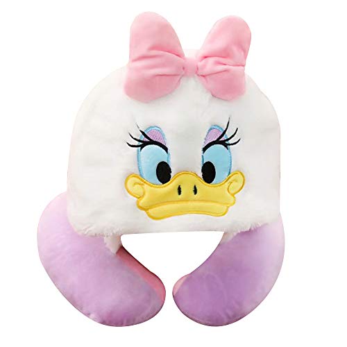Cute Daisy Duck Travel Neck Pillow with Hood