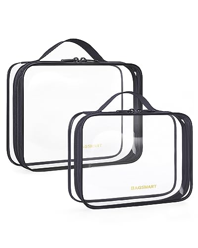 Clear Toiletry Bag, 2 Pack TSA Approved Travel Accessories Bag