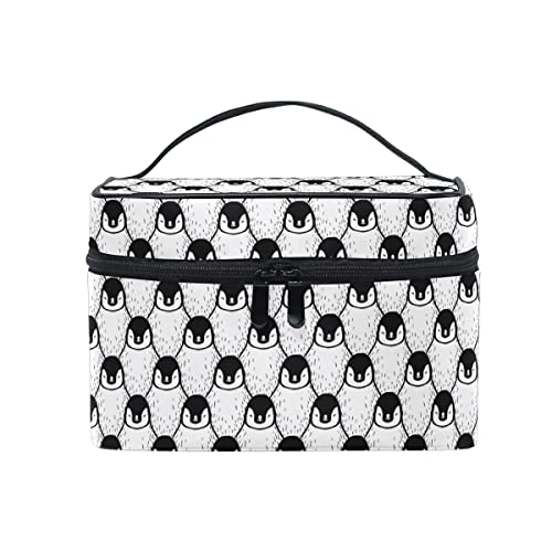 Cute Penguin Print Travel Makeup Bag for Women