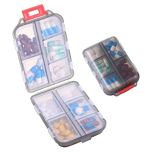 MEACOLIA 3 Pack 8 Compartments Travel Pill Organizer Moisture Proof Small Pill Box for Pocket Purse Daily Pill Case Portable Medicine Vitamin Holder