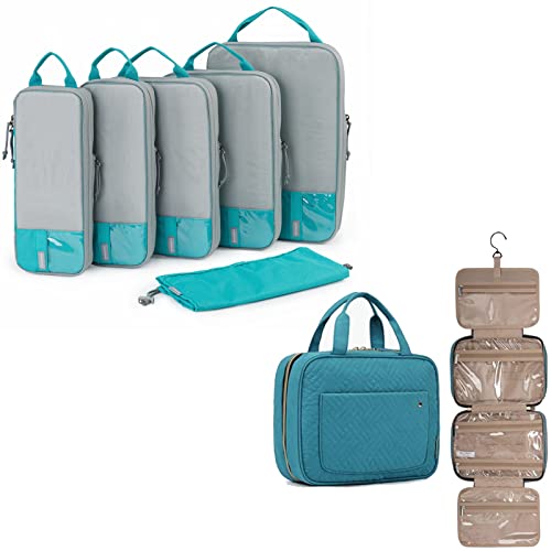 BAGSMART Travel Packing Cubes With Toiletry Bag
