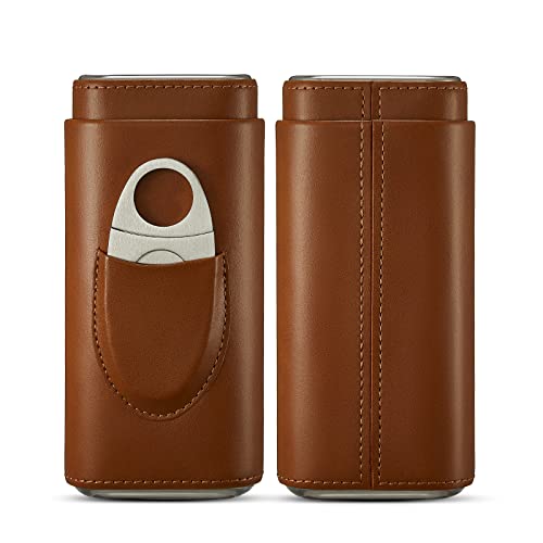 SEEJI Brown Cigar Case Travel and Humidor Accessories