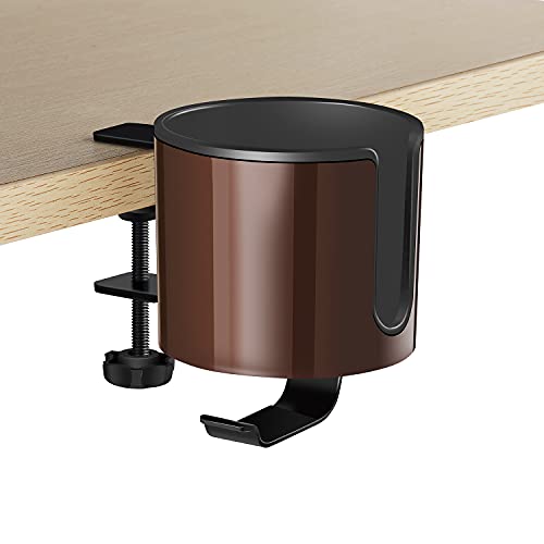 Luxury 2-in-1 Cup Holder with Under Desk Headphone Hanger