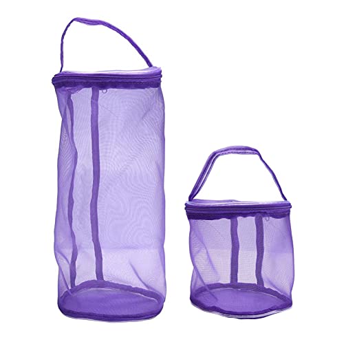 Purple Yarn Storage Bag - 2pc Mesh Knitting Organizer