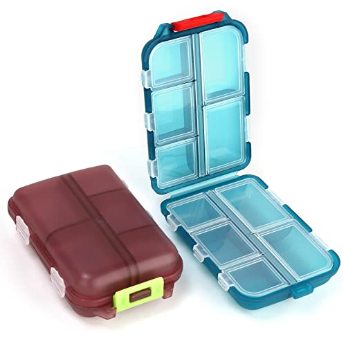 Compact Travel Pill Organizer with 10 Compartments