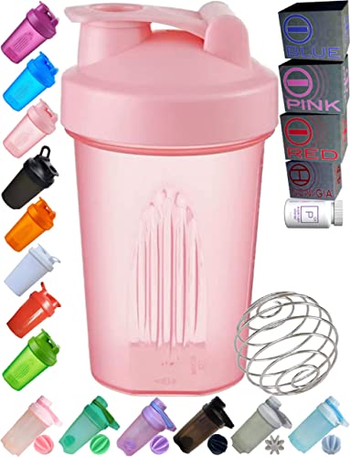 Shaker Bottle Blender with Classic Loop Top - 16 oz (Pink)