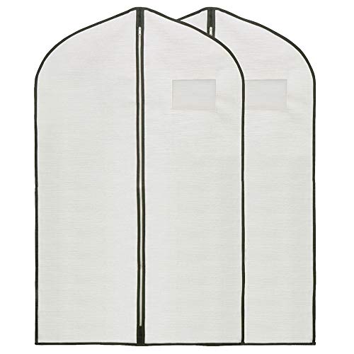 Greyish White Cloth Garment Storage Bag with Viewing Window