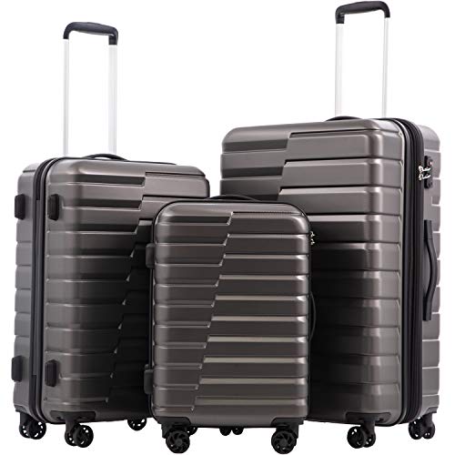 COOLIFE Expandable Suitcase PC ABS TSA Luggage Set
