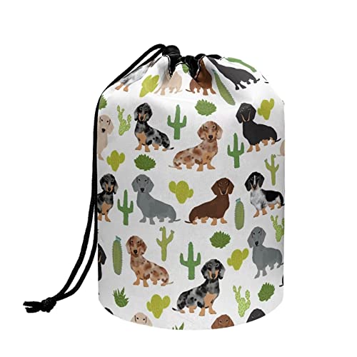 Babrukda Dachshund Cactus Print Makeup Bag