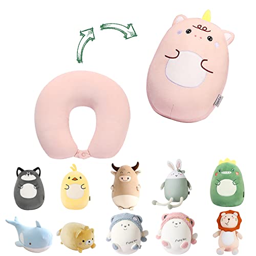 2-in-1 Deformable Kids Travel Pillow with Adorable Animal Design