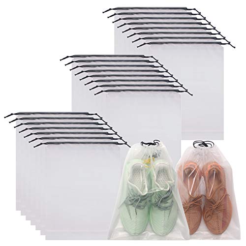DIOMMELL 24 Transparent Shoe Bags for Travel
