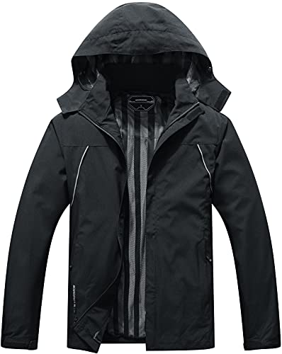MOERDENG Men's Waterproof Rain Jacket