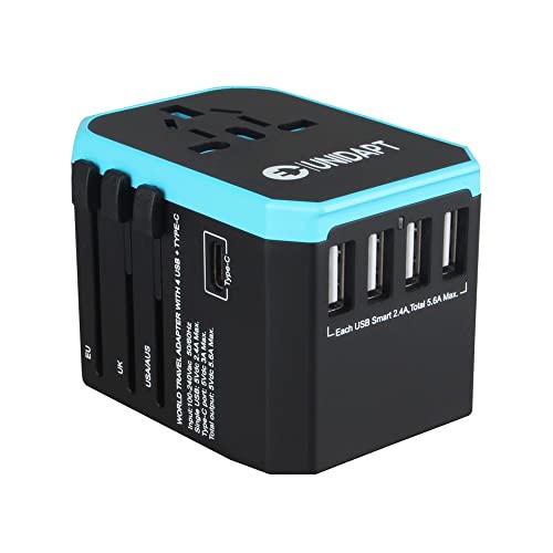 Compact Universal Travel Adapter with 5 USB Ports