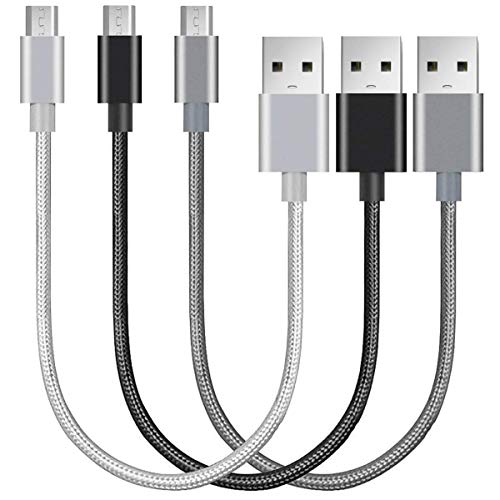 Short Micro USB Cable, 3 Pack