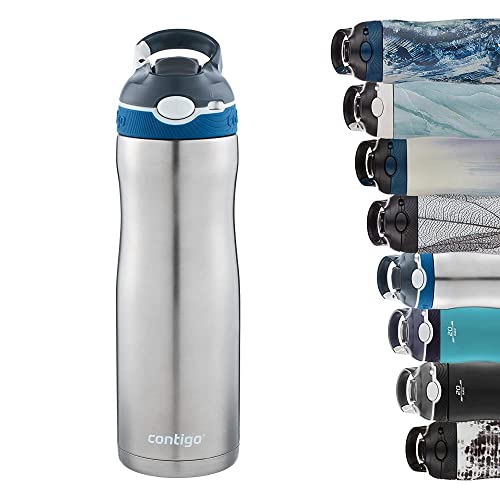 Contigo Cortland Chill 2.0 Stainless Steel Vacuum-Insulated Water Bottle  with Spill-Proof Lid, Keeps Drinks Hot or Cold for Hours with  Interchangeable