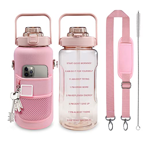 Chokoter 64OZ Motivational Water Bottle with Straw & Time Marker