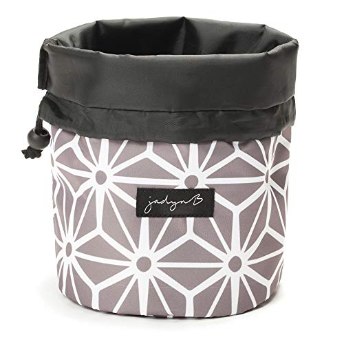 Jadyn B Cinch Top Travel Makeup Bag (Geometric Gray)